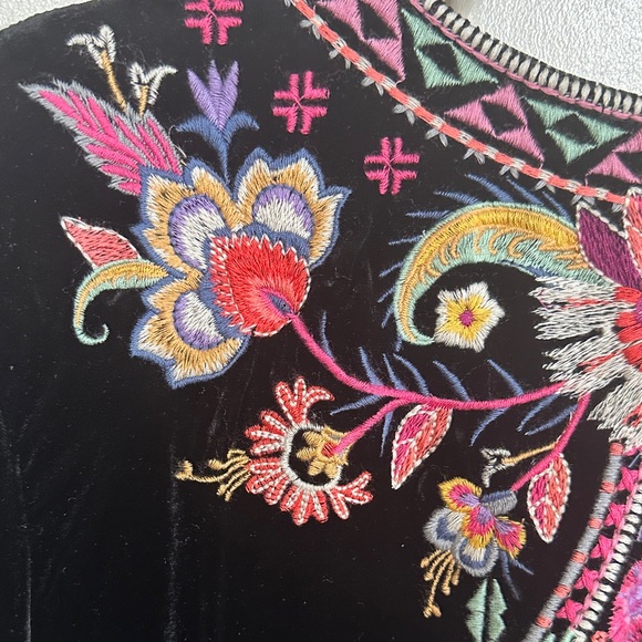 Johnny Was Black Top with Colorful Embroidery - Picture 15 of 17